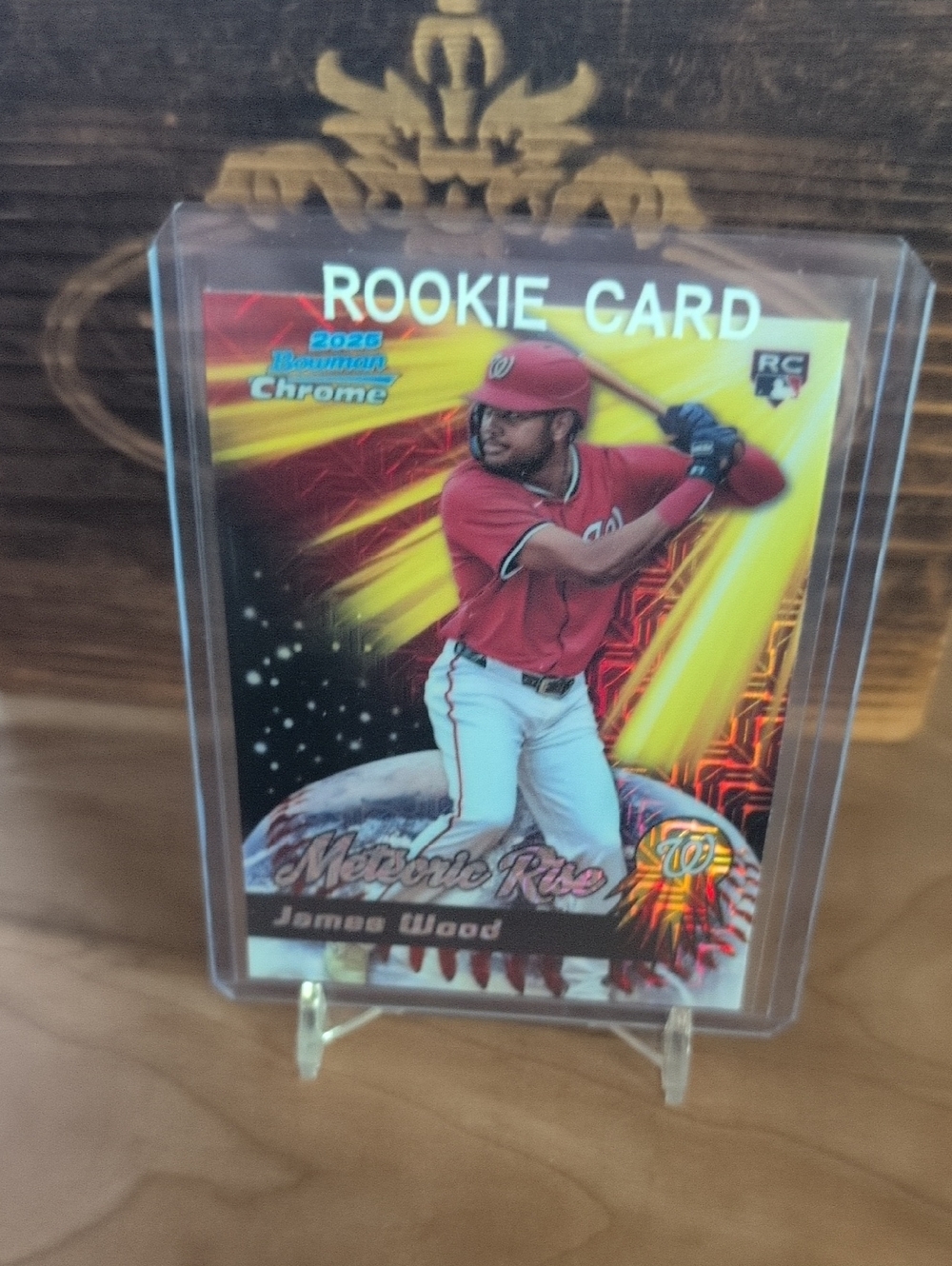 2025 Topps Chrome James Wood Meteroic Rise Rookie Card Mojo Prizm Nationals